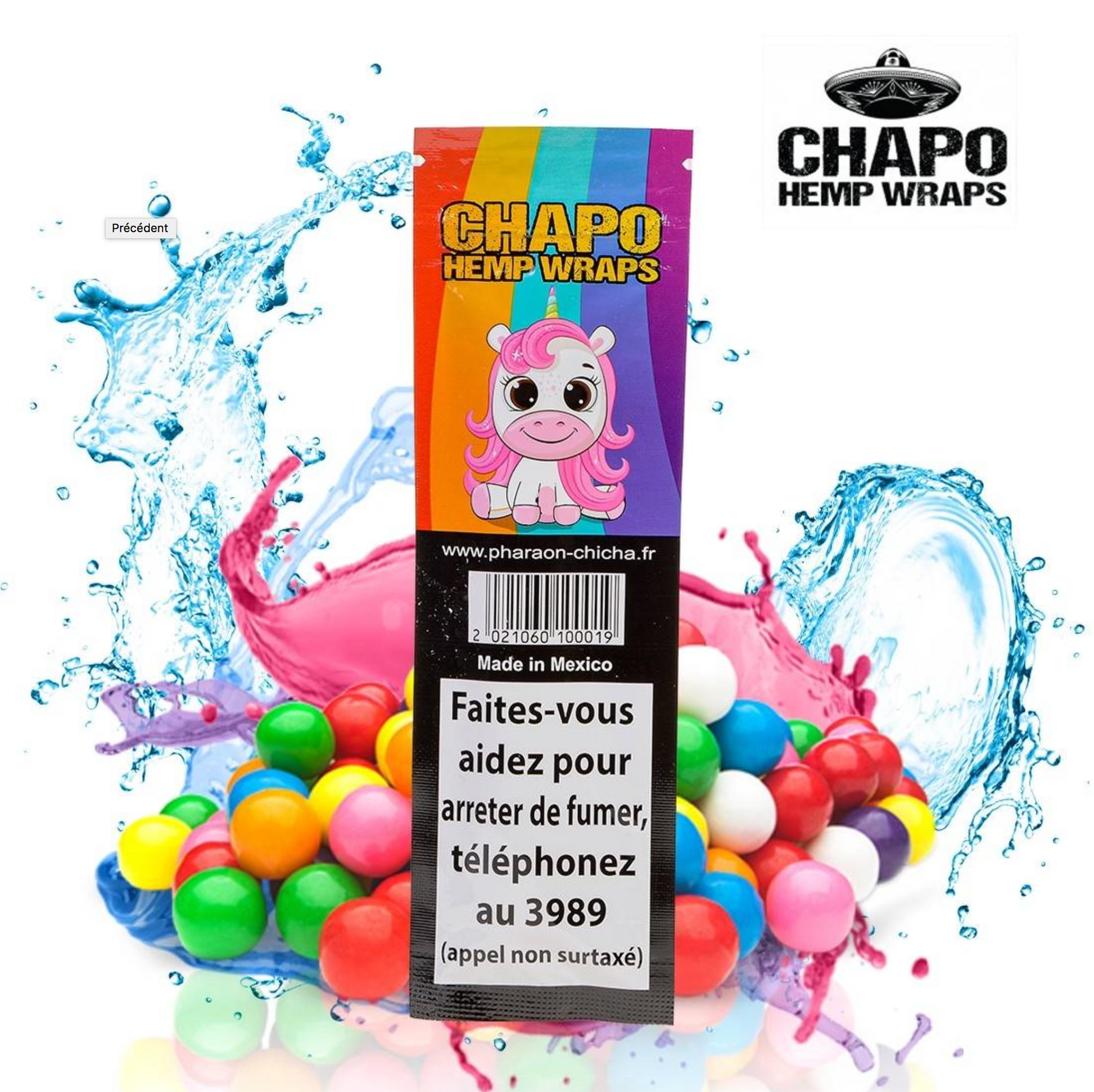 Blunt Chapo Hemp Wrap Elya x1 sachet de 2 (Bubble Gum) - Stormrock